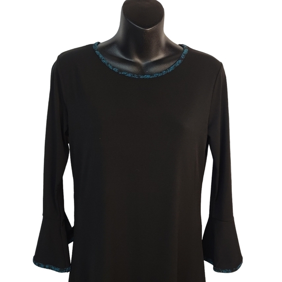 Michael Kors Women's Flare Cuff And Hem Black Stretch Dress Size S NWT - Picture 4 of 9